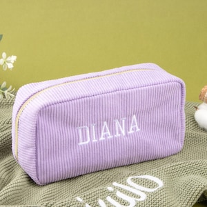 Personalized Embroidered Cosmetic Bag, Custom Embroidered Makeup Bag, Monogramed Makeup Bag, Toiletry Bag, Bridesmaid Gift, Christmas Gift