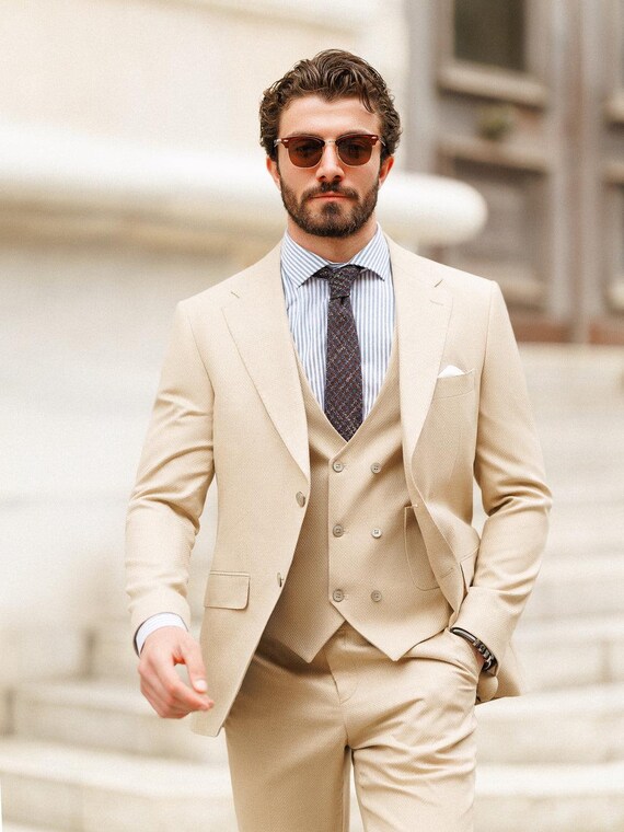 Mens Premium Suite Beige Cream Suit Custom Made Wedding Suits Bespoke Wedding Terracotta Suit Burnt Orange Bespoke Wedding Suits for Men Etsy