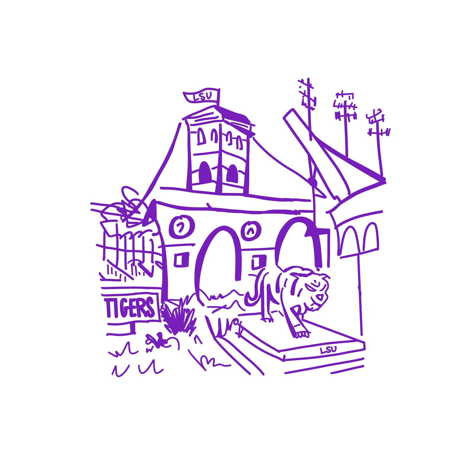 LSU Tigers Print - Etsy