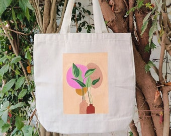 Boho Painting Premium Canvas Tote Bag Without Zip / Ecofriendly Cotton Shopping Bag / Beach Bag