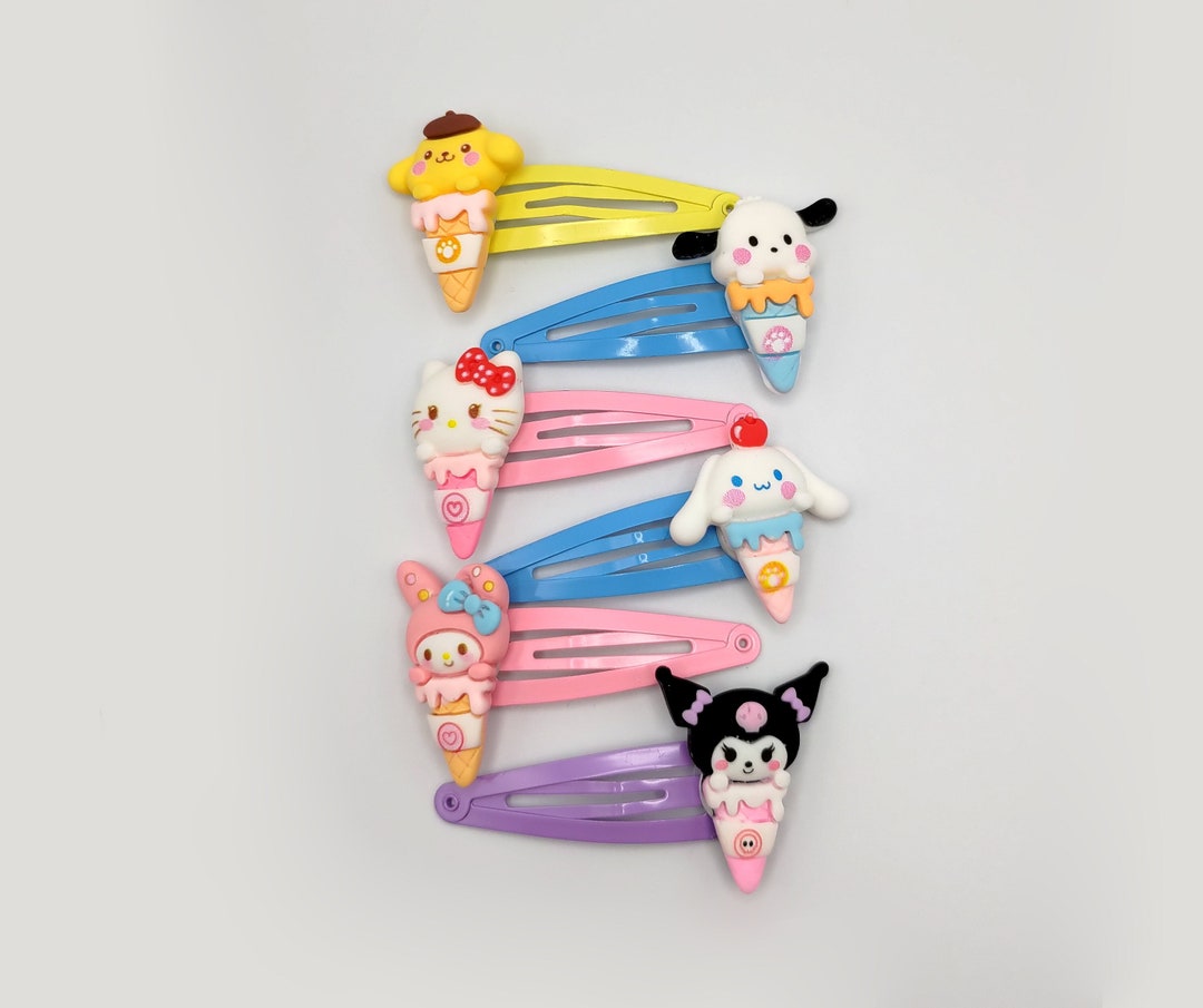 Sanrio Hair Clips, Hello Kitty, My Melody, Kuromi, Kawaii Etsy