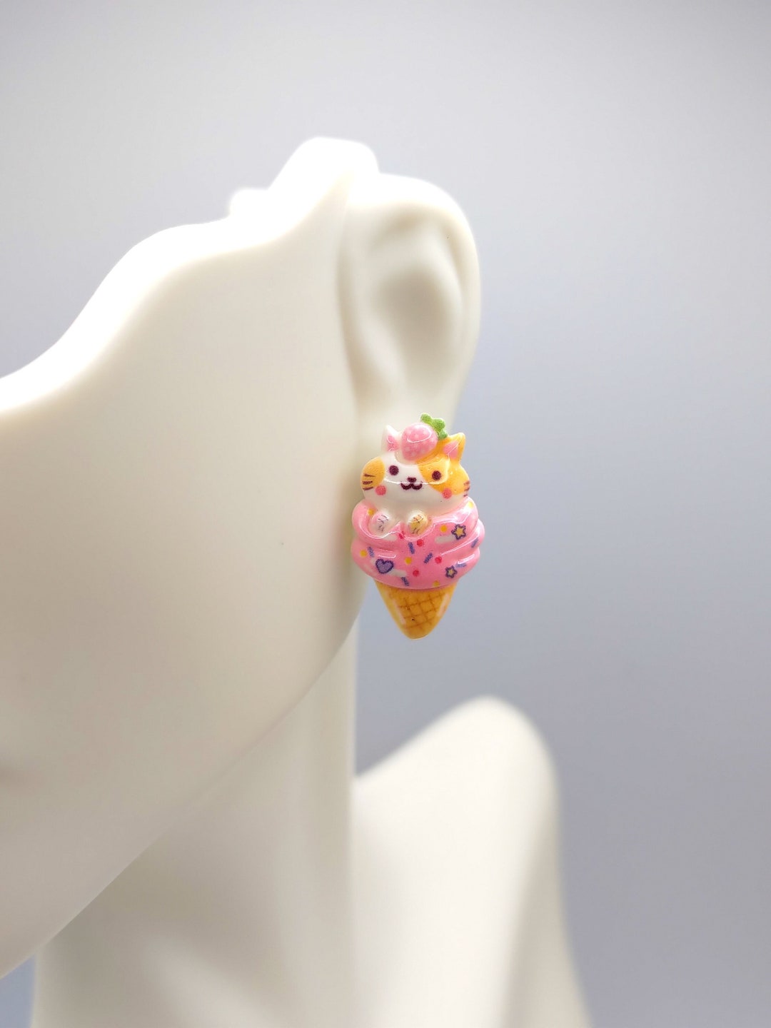 Multicolor - Quirklets Handpainted Clay Ice Cream Stud Earrings 51