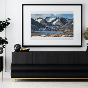 Alpine Mountain landscape painting printed on Premium Semi-Glossy Paper Poster