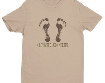 Barefoot Footprints in sand, feeling grounded and connected. Classic Unisex Crewneck T-shirt.