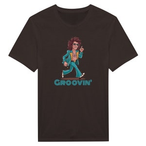 Cool Disco Dude from the 1970s funk era. Classic Unisex Crewneck retro T-shirt. Relive the 1970s funk and soul music era.