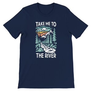River & Mountain Graphic T-Shirt: Whitewater Kayaking Hiking Camping