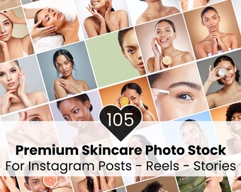 Paquete de fotos de cuidado de la piel para Instagram: publicaciones de negocios de belleza y esteticistas (descarga digital)