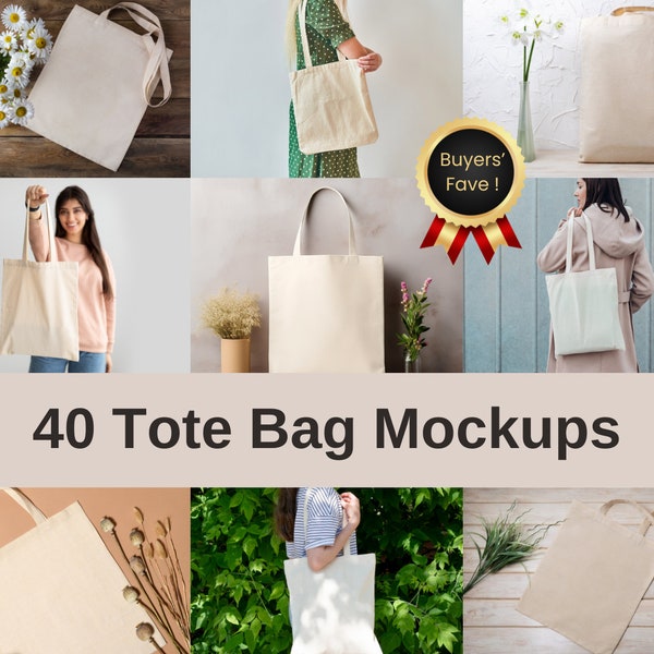 40 Tote Bag Mockups Bundle, AOP Tote Bag Mockups, Canvas Bag Mockups, Natural Shopping Bag Mockups, Print On Demand Mockup, Canva Mockup
