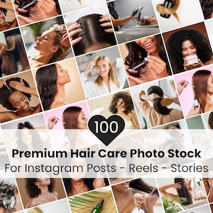 ソーシャルメディア向けヘアケア Instagram 写真ストックバンドル、ヘアケア Instagram テンプレート写真、ヘアケア製品写真
