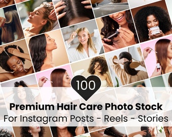 Banco de fotos de cuidado capilar para Instagram: Plantillas para redes sociales (descarga digital)