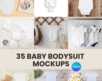 Maqueta de body blanco para bebé: mono de manga corta (archivos JPEG)