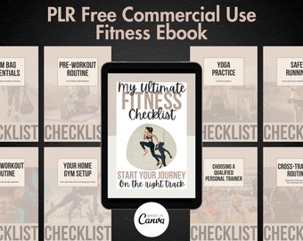 Lista de verificación de fitness: Plantilla de Canva para uso comercial (descarga digital)