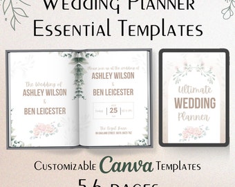Libro digital para planificar bodas: Plantillas de Canva de género neutro (imprimibles)