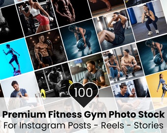 Fotos de stock para Instagram sobre fitness, contenido para redes sociales de gimnasios (descarga digital)