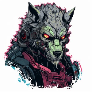 Cyberpunk Weerwolf Clipart