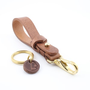 C&R ARTEMIS Leather Handmade Key Holder / Leather Belt Loop Keychain with Button Stud Closure