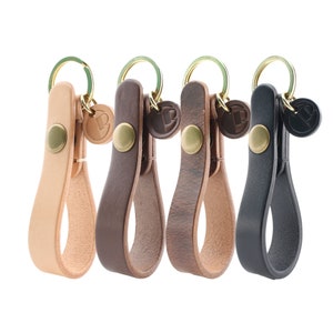 C&R APHODITE Handmade Leather Keychain / Leather Belt Loop Keychain with Snap Fastener / Leather Key Holder
