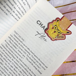 Nerdy Pika Magnetic Bookmark, Kawaii Bookmark, Bookish Gifts, Holographic Bookmarks, Planner Accessories