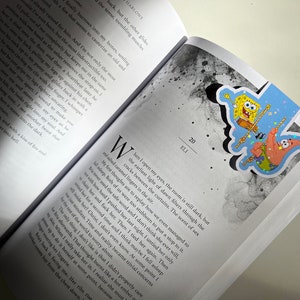 Spongebob magnetic bookmark, cartoon character, bookish gifts, valentines day, funny bookmark