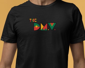 Kente DMV Shirt D.C. Maryland Virginia DMV Kente TShirt African Kente Tee 80's 90's Style Typography Shirt DMV Typography Black History