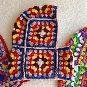 Crochet Balaclava, 3 Different Colors Unisex Balaclava, Granny Square Colorful Balaclava, Winter Warm, Women Balaclava, Christmas Gift