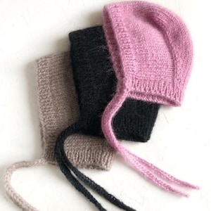 Bonnet à nouer en tricot main, bonnet d'hiver rouge, bonnet cagoule au crochet, bonnet fait main, bonnet pour adulte, bonnet unisexe image 5