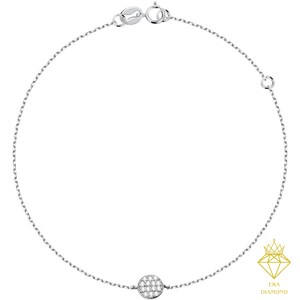 14k Diamond Bracelet, Diamond Tennis Bracelet, Diamond by The Yard, Bezel Diamond Bracelet, Solid Gold, Natural Diamond, Unique design, Gift image 3