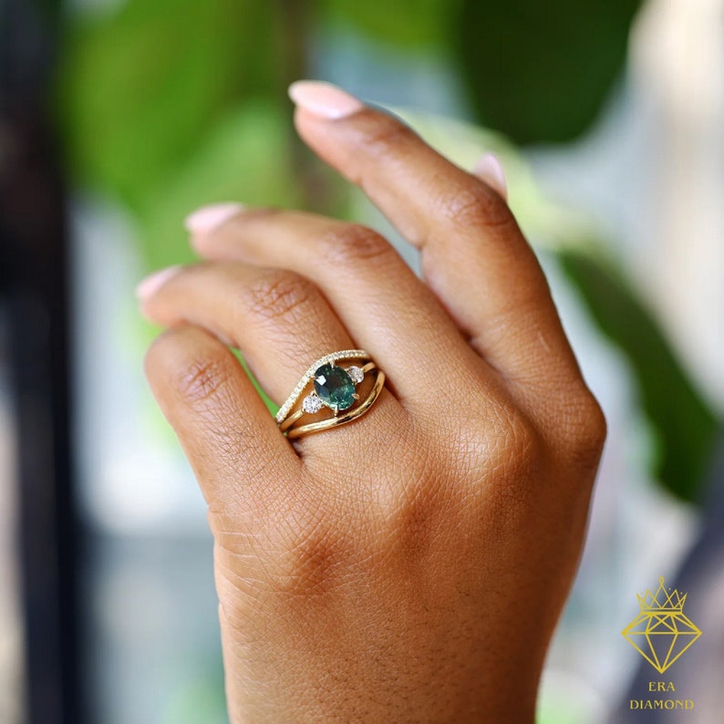 Diamond Wave Ring by Natural Diamond Minimalist, Dainty Chevron Ring, Minimalist Gemstone Stacking Ring, Birthday Gift, Mother Daughter Gift image 1