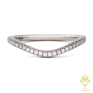Diamond Wave Ring by Natural Diamond Minimalist, Dainty Chevron Ring, Minimalist Gemstone Stacking Ring, Birthday Gift, Mother Daughter Gift image 3