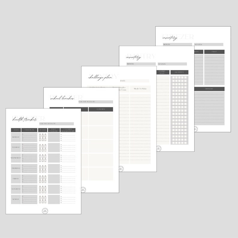 Ultimate Meal Planner Pack Weekly, Monthly, Healthy Tracker, School