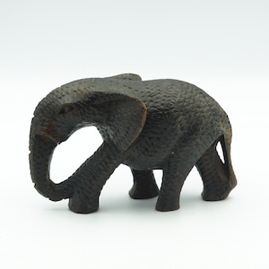 Vintage hand carved wooden elephant