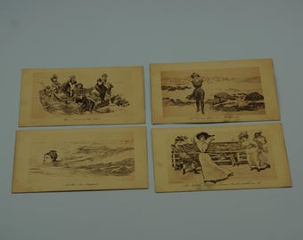 Set of 4 Gibson girls postcards C1905