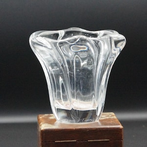 Small Daum France clear glass vase C1950s