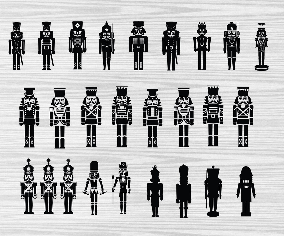Nutcracker SVG PNG, Christmas Nutcrackers Silhouette, Holiday Vector