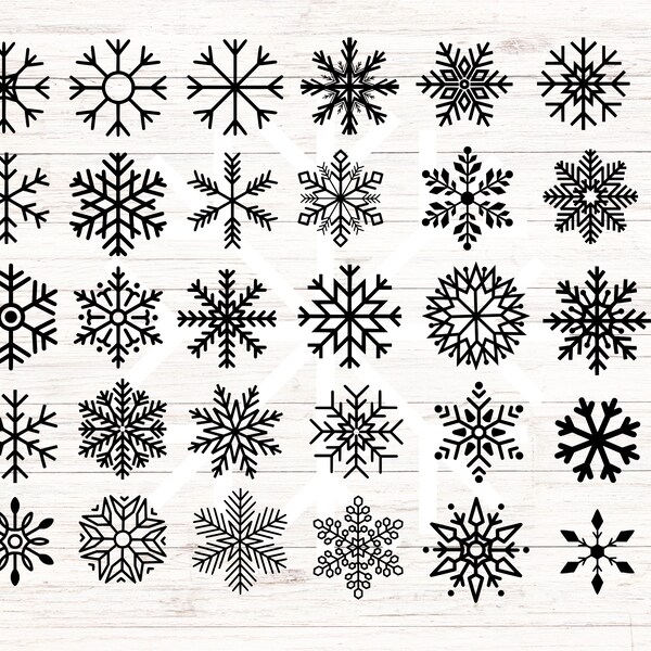 Fiocchi di neve in formato Svg Png, ornamenti natalizi, fiocco di neve in formato SVG, file di taglio, clipart, pupazzo di neve Cricut in formato SVG, pacchetto, inverno in formato SVG, Natale, Silhouette