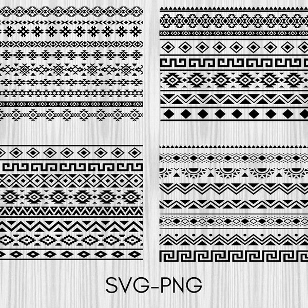 Aztec Pattern SVG, Border Svg, Tribal Svg, Indian Svg, Aztec Print Svg, Ethnic Print Svg, Native American Svg, Cut Files, Cricut, Png