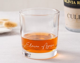 Personalized Whiskey Glass,Personalized Groomsman-Best man Gifts,Wedding Shot Glasses,Monogramed Engraved Scotch Glass,Birthday Gift for Him