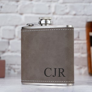 Engraved Leather Flask For Groomsmen,Personalized Flask for Men,Leather Hip Flask,Groomsmen Gifts,Groomsmen proposal,Gifts for Wedding Party zdjęcie 7