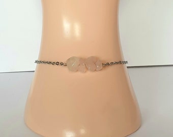 Bracelets chaîne en cristal de quartz rose, mignon, anniversaire, cadeau, réglable, cristal, chance, amour