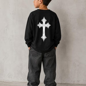 Camiseta de manga larga de algodón de secado rápido para niños de Untouchable Cross