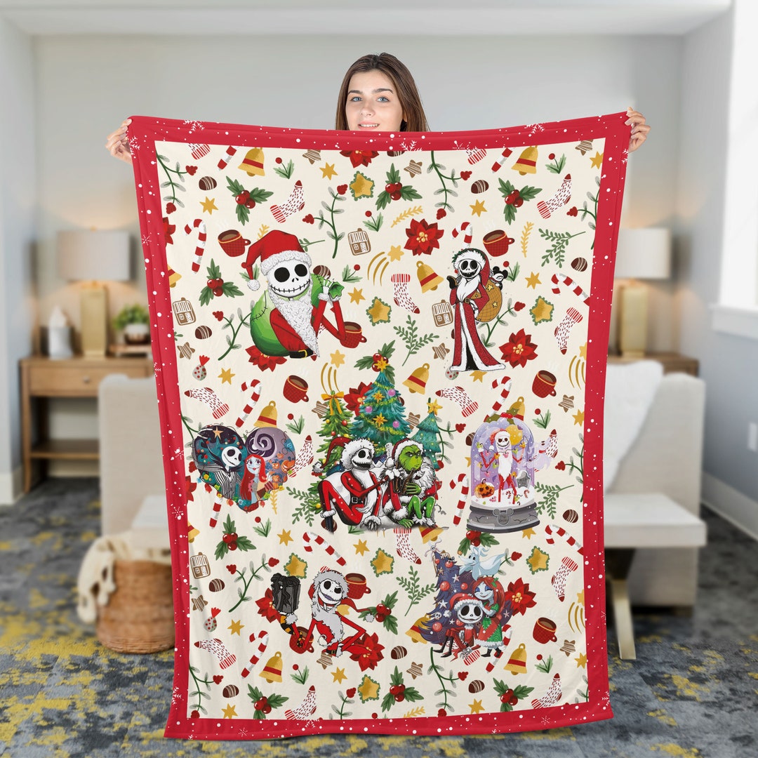 Nightmare Before Christmas Throw Blanket Jack and Sally Etsy