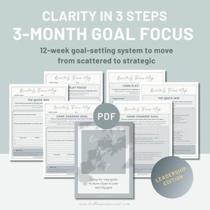 Quarterly Planning System Digital Download Executive Productivity Tools Leadership Focus Worksheet Template Men Professional Goal Tracker ADHD Brain Management Framework 12 Week Planning Guide Business Performance System Printable PDF