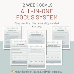 12 Week Year Task Tracker Digital Goal Planner Leadership Focus Worksheet Quarterly Planning Printable Men Executive Productivity Adhd Brain image 7