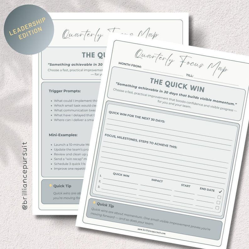 12 Week Year Task Tracker Digital Goal Planner Leadership Focus Worksheet Quarterly Planning Printable Men Executive Productivity Adhd Brain image 20