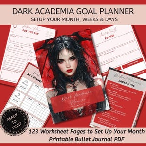 Dark Academia Goal Planner: Undated Productivity PDF (Digital Download)
