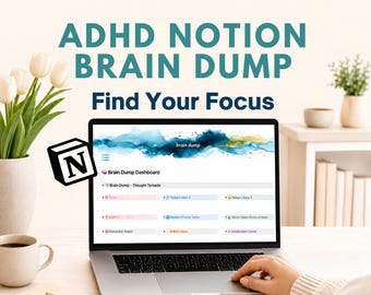 ADHS-Brainstorming-Vorlage (Notice) | Produktivitäts-Dashboard (digital)