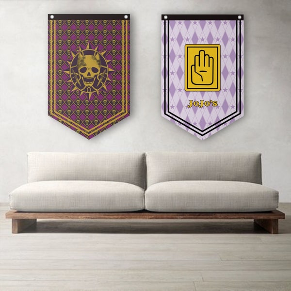 Jojo's Bizarre Adventure Banner Flag | Anime Wall Hanging, Cloth Decor | Jotaro, Dio, Joestar, Noriaki, Giorno, Guido, Leone