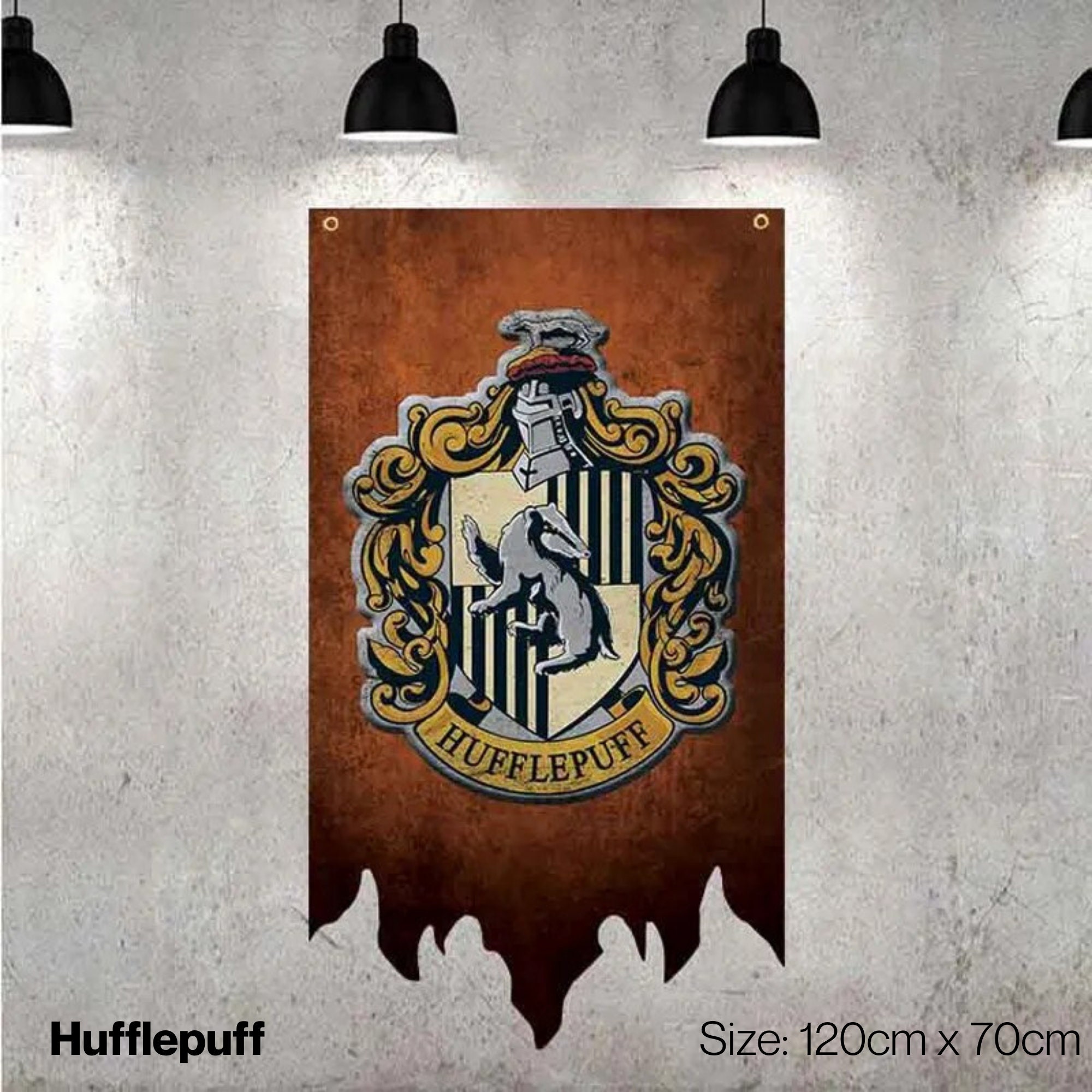 Hogwarts Houses Flag Banner Cloth Curtain Hanging Poster Party Decor ...