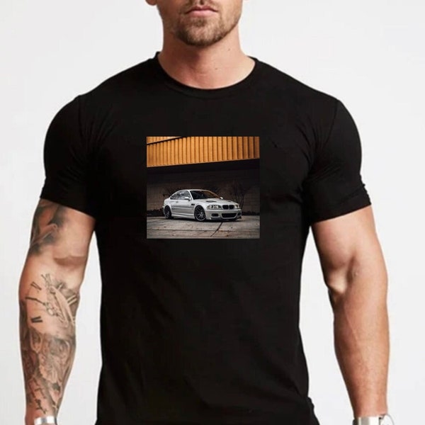 T-shirt BMW gris voiture de sport imprimé graphique haute qualité et image définition cadeau parfait pour lui et ses hommes T-shirt en coton