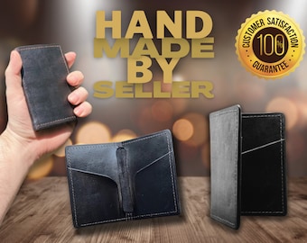 Leather Wallet, Bifold Wallet, Genuine Leather Slim Bifold Wallet, Personalized Leather Wallet, Leather Cardholder